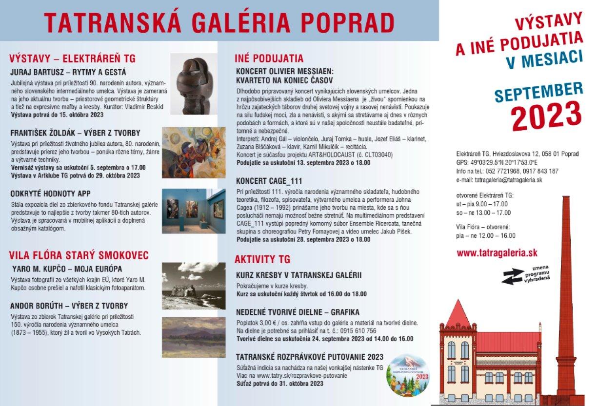 Tatranská galéria Poprad - program september