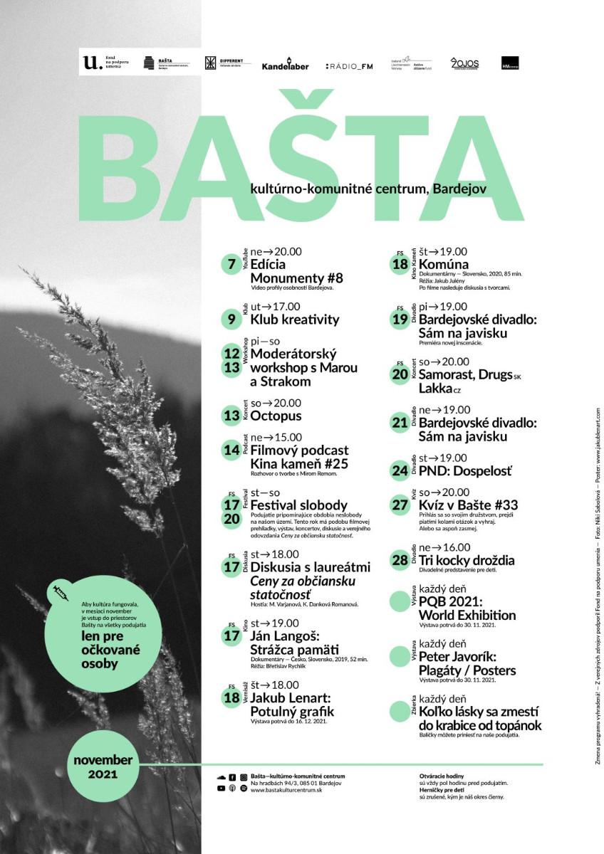 Program v Bašte: november 2021
